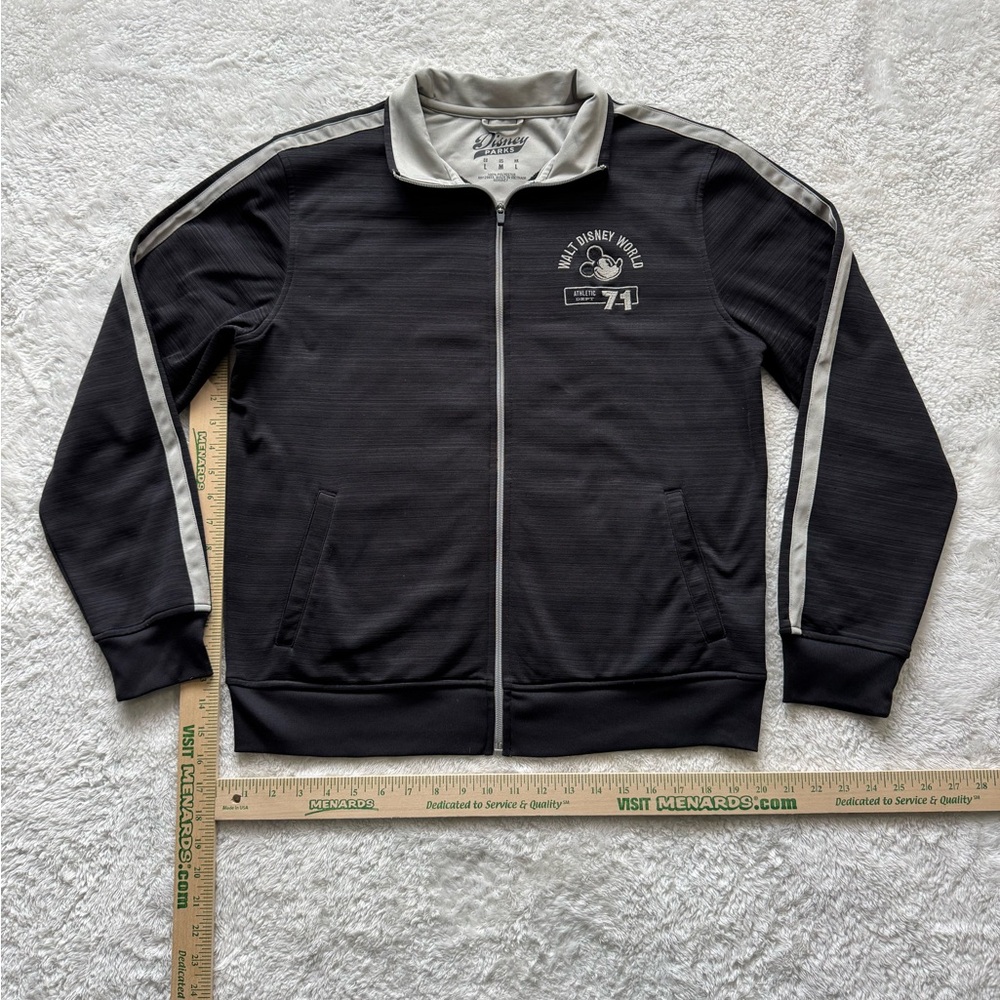 Disney Jacket Mens Full Zip Long Sleeve Black Disney Parks Track Jacket Sz Large